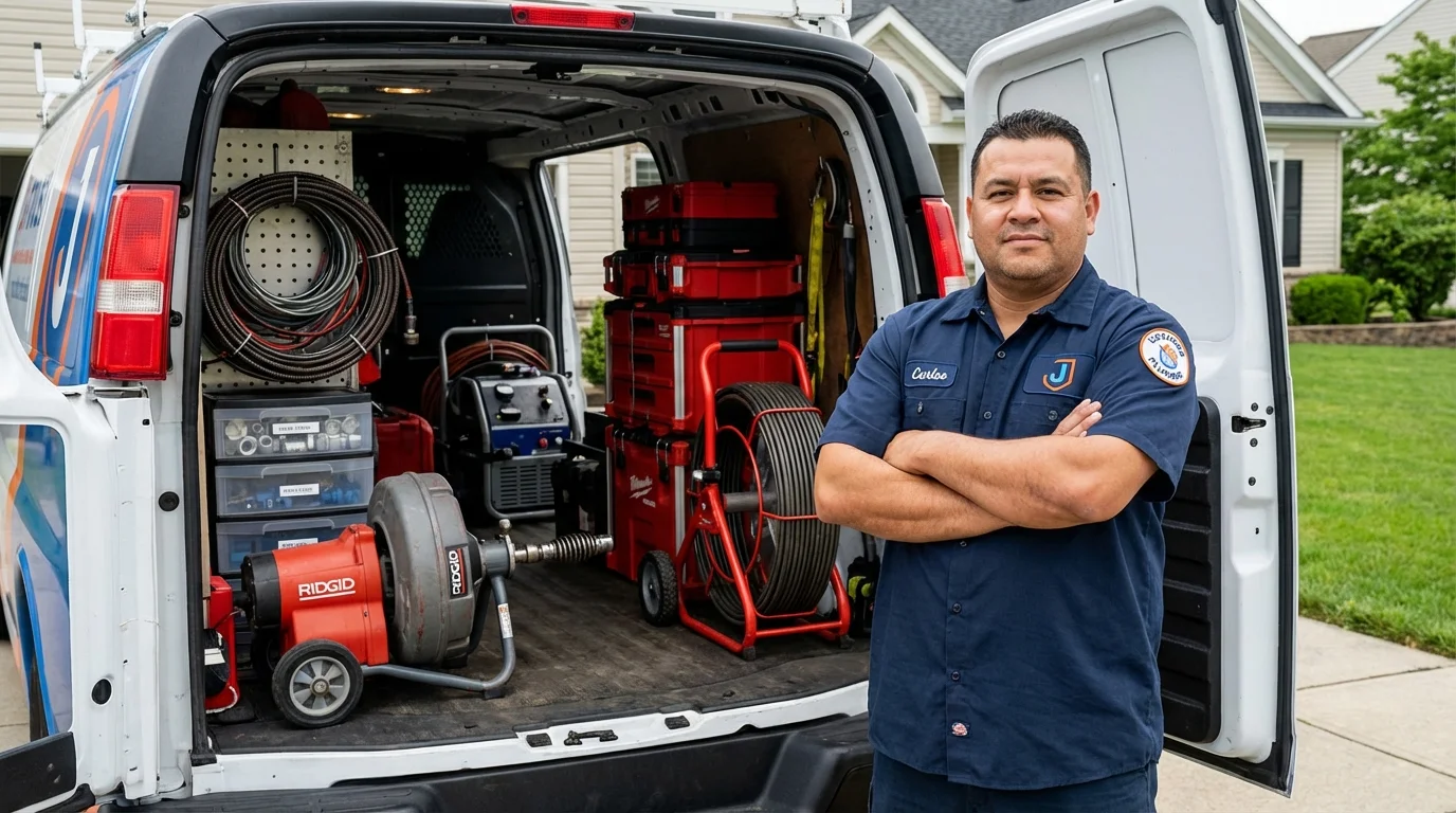 Professional drain cleaning equipment and Johns Plumbing LLC plumber in Fruitland